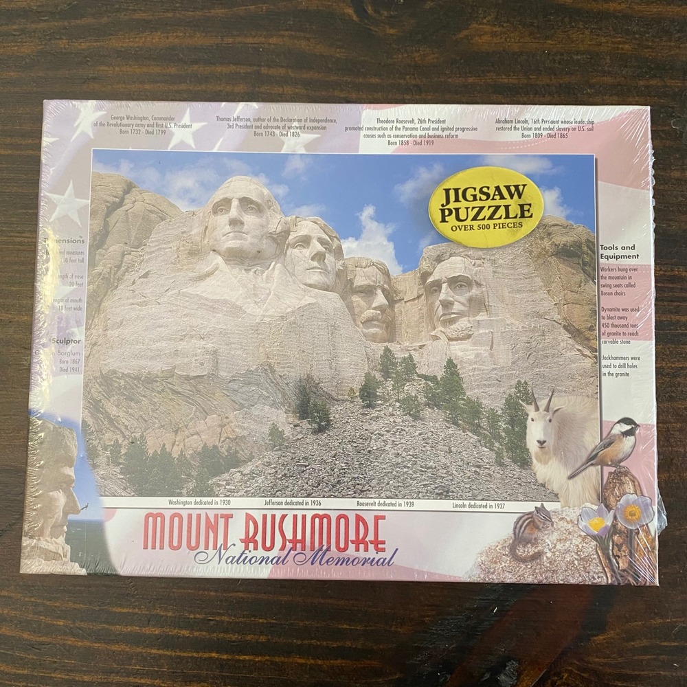 Mount Rushmore National Memorial Jigsaw Puzzle Over 500 Pieces 18x24 New‎ Sealed
